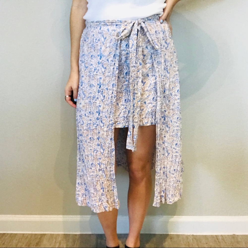 Free People hi low floral midi wrap skirt - Picture 2 of 8
